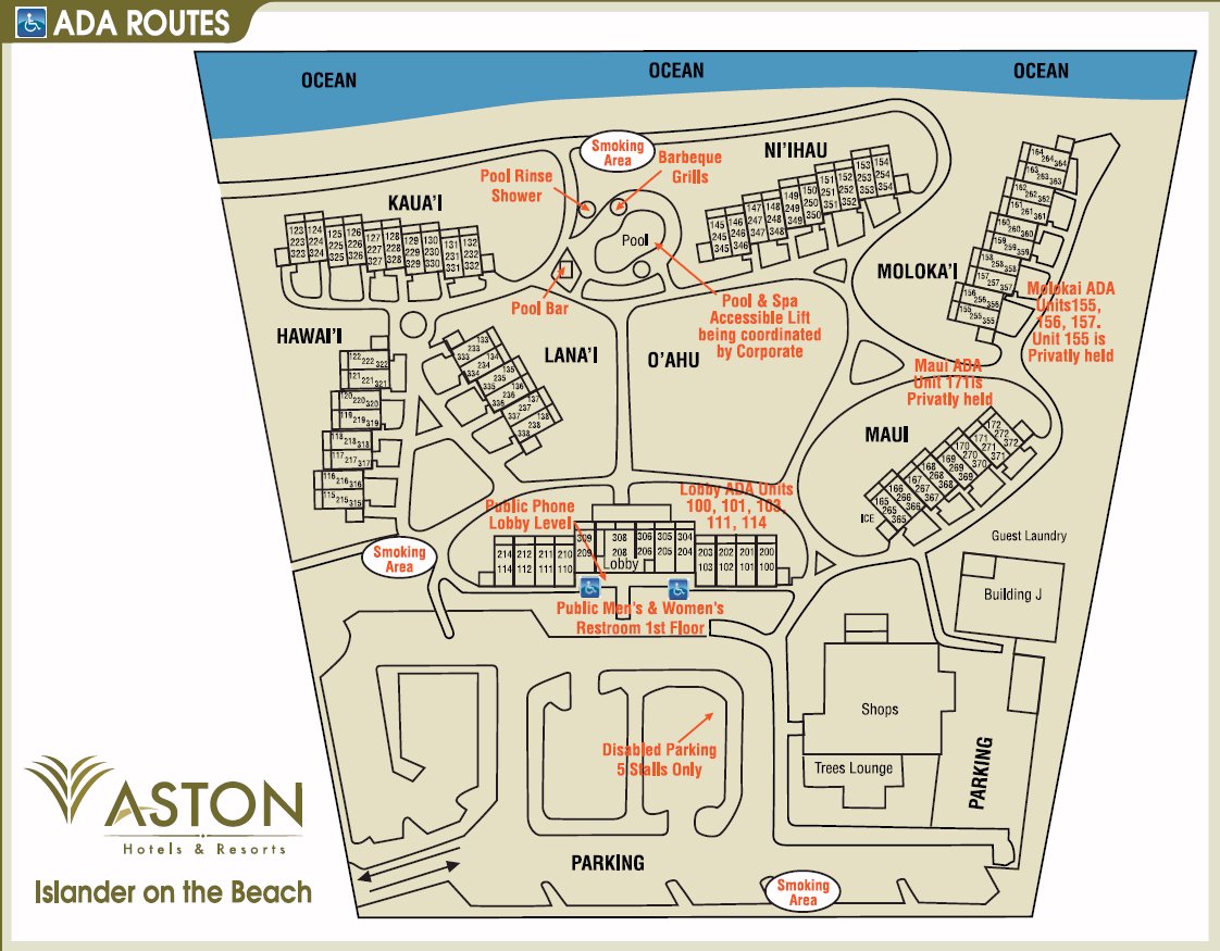 Map Layout Aston Islander on the Beach