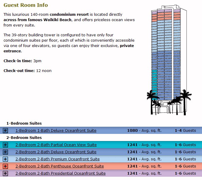 Map Layout Aston Waikiki Beach Tower