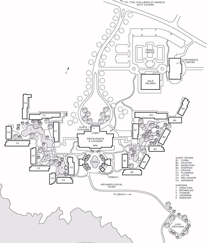 Map Layout Four Seasons Resort Lana'i at Manele Bay