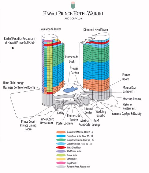 Map Layout Hawaii Prince Hotel Waikiki