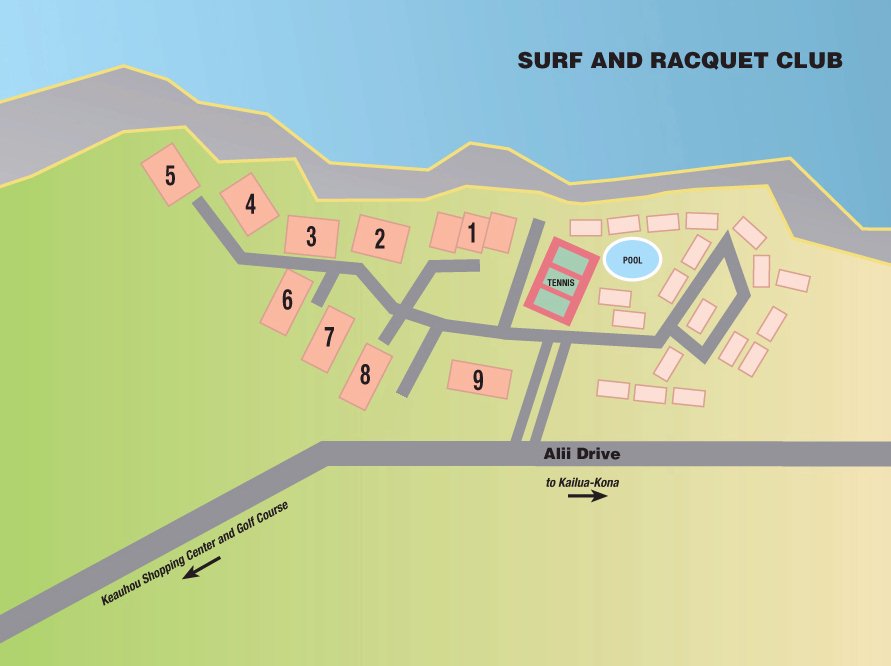 Map Layout Keauhou Surf and Racquet Club Resort