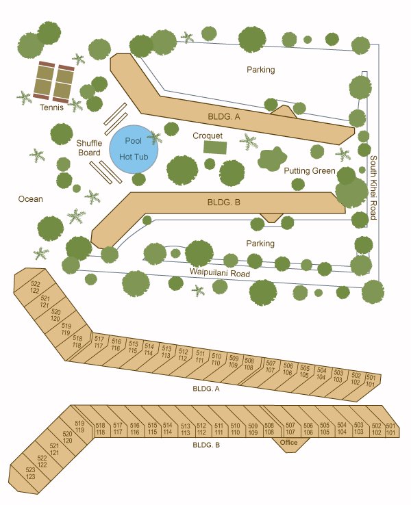 Map Layout Maui Sunset Condos