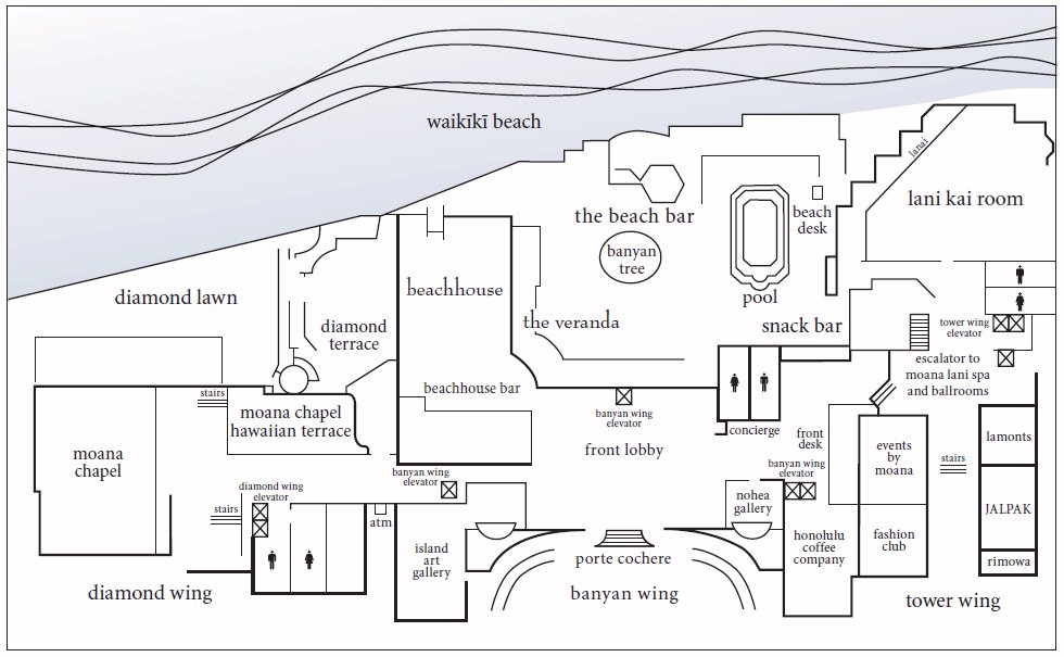 Map Layout Moana Surfrider, A Westin Resort & Spa