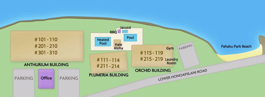 Map Layout Noelani Condominium Resort