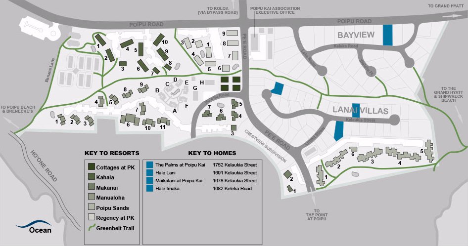 Map Layout Poipu Kai Resort