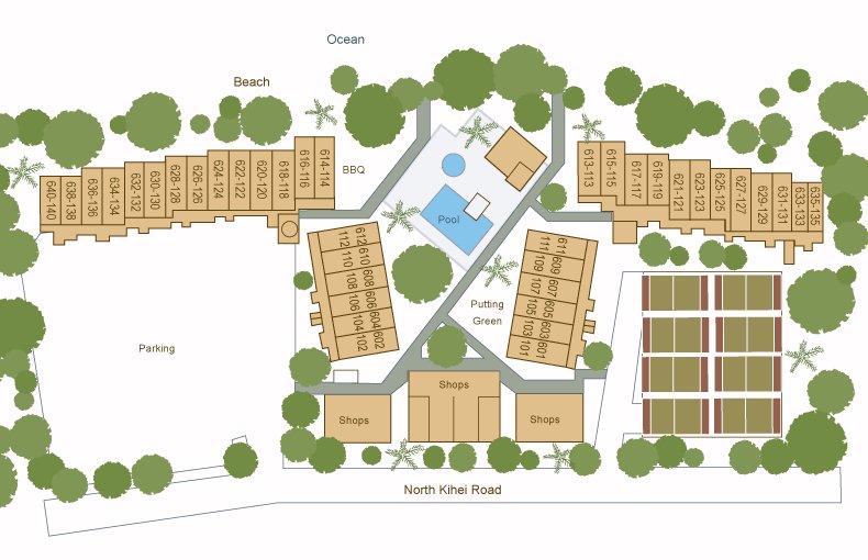 Map Layout Sugar Beach Resort Kihei