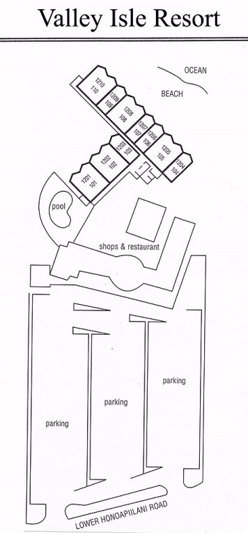 Map Layout Valley Isle Resort Lahaina