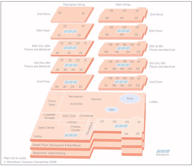 Map Layout Wyndham at Waikiki Beach Walk